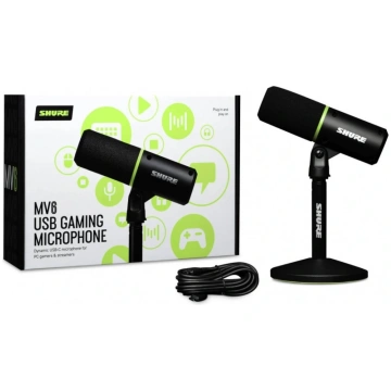 Shure MV6 USB-C Cardioid Dynamic Microphone Black