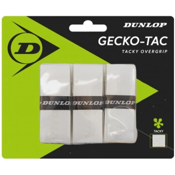Tennis racket overgrip Dunlop GECKO-TAC white 3pcs