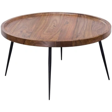 FineBuy Sheesham Coffee Table Solid Wood Round Dia