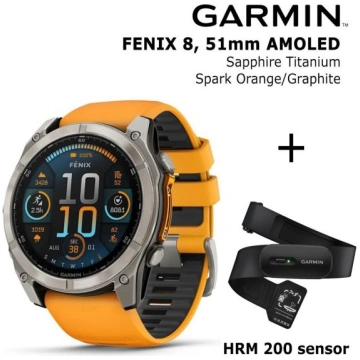 GARMIN Fenix 8 51 mm, AMOLED, Sapphire Titanium + 
