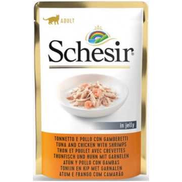 Tuncis/vista/garneles želejā kaķiem SCHESIR 85g