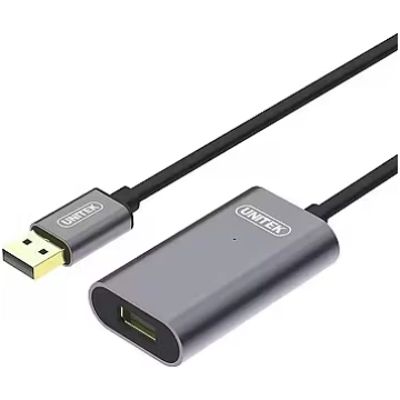 Unitek Cable USB 2.0 Active Extension, 20m, Alu., 