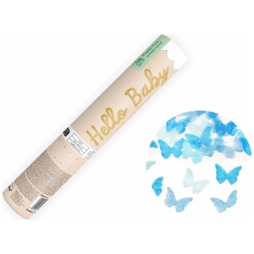 "Gender Reveal" konfeti plaukšķene ar taurenīšiem,