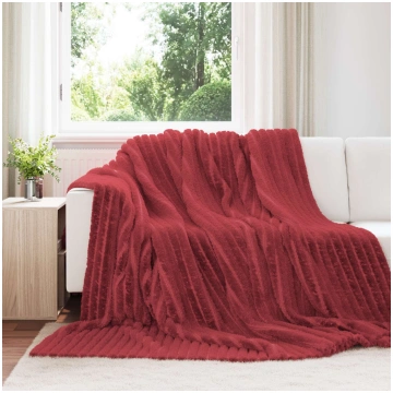 Pleds bordo sarkans 240 x 220 cm flīss