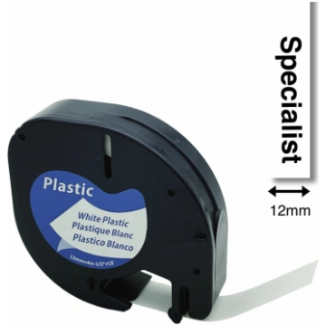 Specialist+ Dymo Letratag 12mm Plastic mel/caurspī