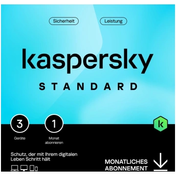 Kaspersky Standard - 3 ierīces, 1 mēnesis - abonem