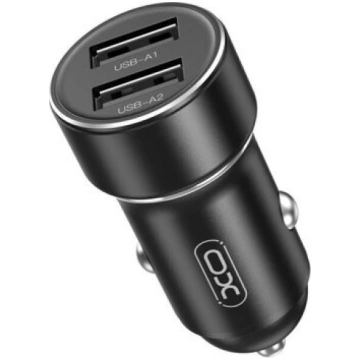 XO auto lādētājs CC53 12W 2x USB melns