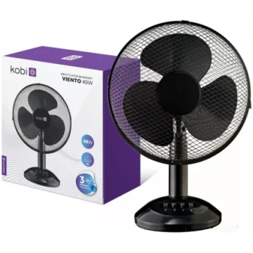 KOBI Galda ventilators VIENTO 40W melns D34cm