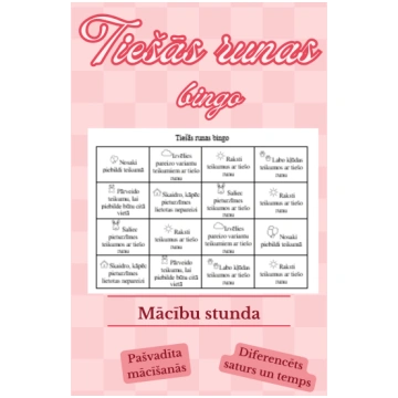 Tiešās runas bingo - Mācību materiāli 3.klase