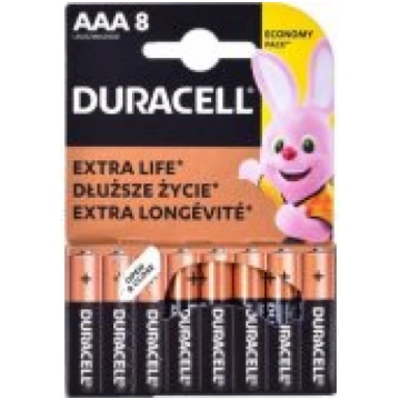 Duracell AAA/ R3 8pcs Baterijas BALDRCBAT0066-DURA