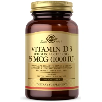 Solgar SOLGAR Vitamīns D3 1000 SV 25 µg - 100 kaps