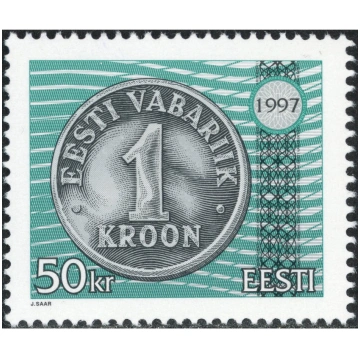 1997, Igaunija, 50Kr, Michel #308, Ofset, Bez zīmo
