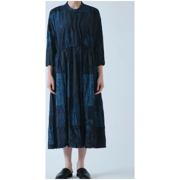 Pas de Calais Tsugihagi Print Dress Navy
