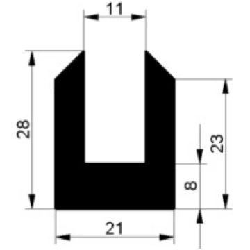 U Gs EPDM profils 11x21x28mm