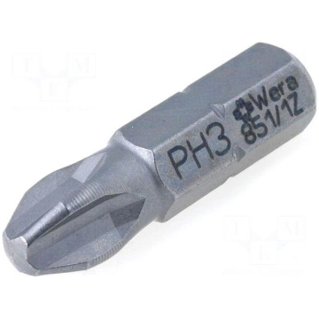 Screwdriver bit | Phillips | PH3 | Overall len: 25