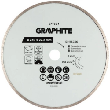 Dimanta griešanas disks flīzēm, granīts, 230mm, mi