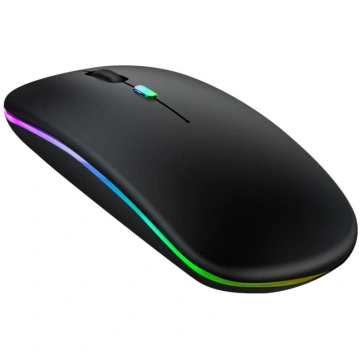 Uzlādējama bezvadu pele ar RGB apgaismojumu, melna