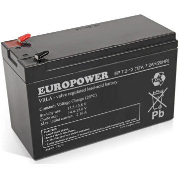 Europower Akumulators 12v 7.2ah Agm Europower Ep7.