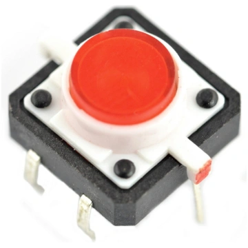 Tact Switch 12x12, 7mm THT 6 pin - red backlight -