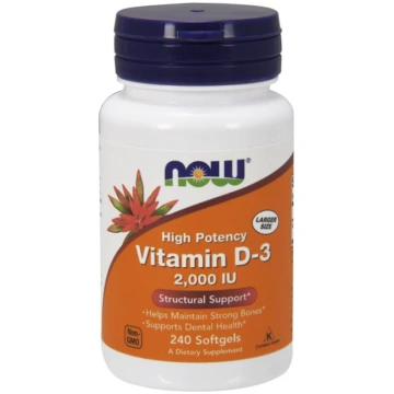 NOW FOODS D3 vitamīns 2000 SV (240 kapsulas)