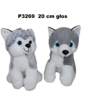 Plīša suns ar skaņu 20cm haskijs Nav norādīts