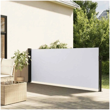 Izvelkama sānu markīze, balta, 140x500 cm