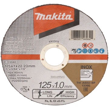 Griezējdisks INOX 125x1mm E-03040 MAKITA