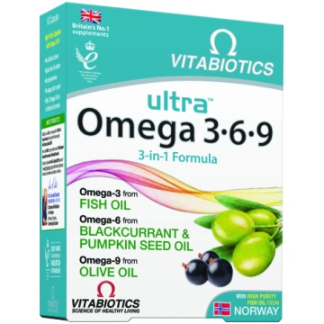 ULTRA™ Omega 3-6-9, kapsulas, 60 gab. VITABIOTICS 