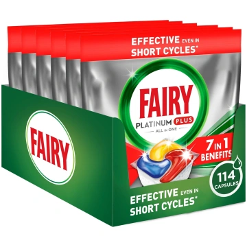 Fairy trauku mazgājamās mašīnas tabletes Platinum 