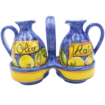 Porta Olio e Aceto con Ampolle - Limoni
