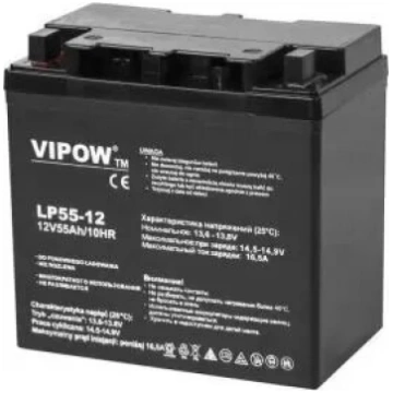 Akumulators VIPOW 12V 55Ah (BAT0223) — svina‑skābe