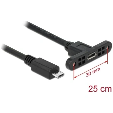 Delock Cable USB 2.0 Micro-B female panel-mount > 