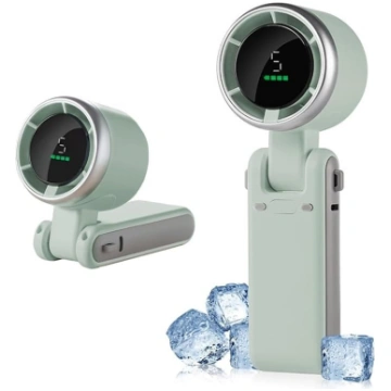 Rokas ventilators ar LED displeju, pārnēsājams min