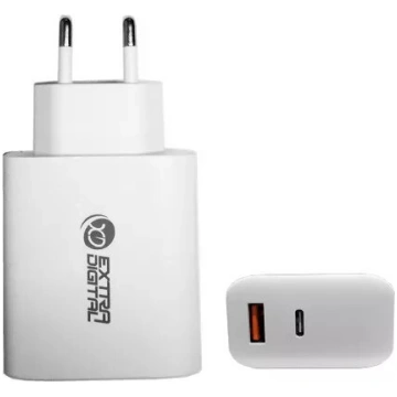 Lādētājs extra digital GaN USB Type-C + USB Type-A