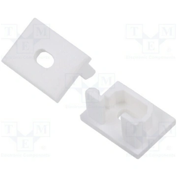 Cap for LED profiles; white; PDS-4-PLUS; with hole