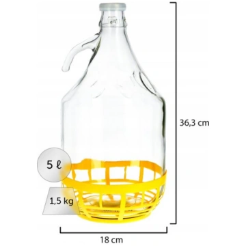 2x Wine Carboy 5L Balloon Lady In Basket Vīna pude