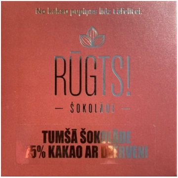Tumšā šokolāde 75% kakao ar dzērveni