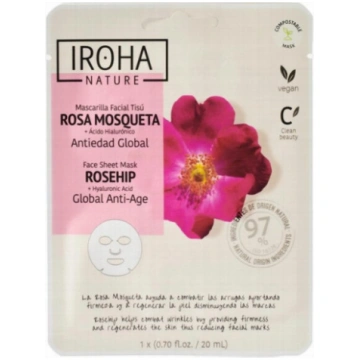 IROHA NATURE Maska sejai Anti-age (rožu augļi/hial