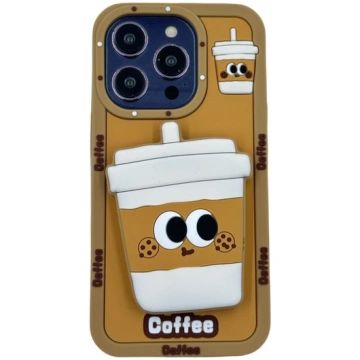 3DCase ETUI CASE 3D COFFEE Z PODSTAWKA IPHONE 14 5