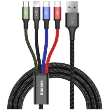Baseus CA1T4-B01 strāvas kabeļu komplekts (USB - L