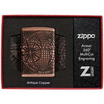 Zippo Lighter 29853 Armor™ World Map Design 29853
