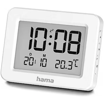 Hama kos digital alarm clock white (222205)