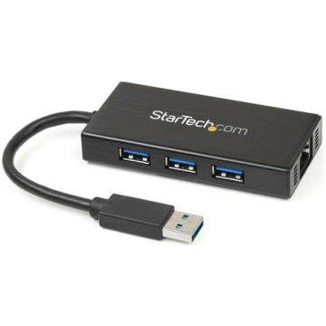 StarTech.com 3-Port Portable USB 3.0 Hub with Giga