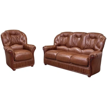Vente-unique Daphne 3+1 Leather Couch Set Buffalo 