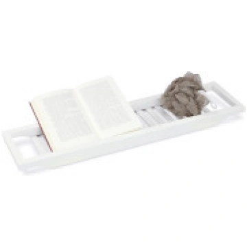 Relaxdays Bamboo Bath Caddy, balts, 5,40 x 67,80 x