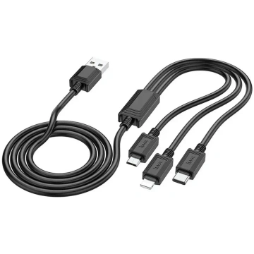 Hoco X74 3-in-1 data transfer and charging cable |