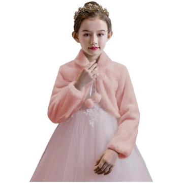 Elegants mākslīgās kažokādas bolero jaka meitenēm,