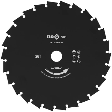 FLO Zāles pļāvēja asmens 250mm / 25, 4 mm, 79561