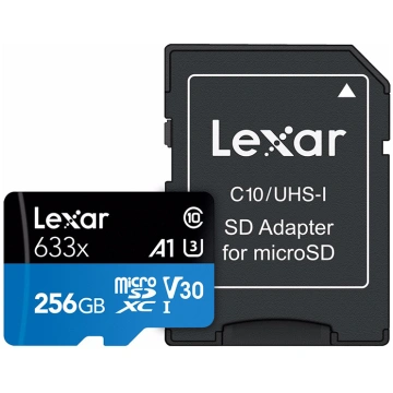 Lexar MicroSDMHC 256GB 633x su SD adapteriu