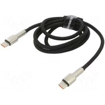 Cable | USB C plug,both sides | 1m | black | 100W 